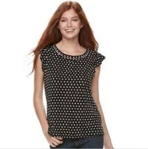 Candie's Simulated Pearl-trim Hearts Flutter Blouse
